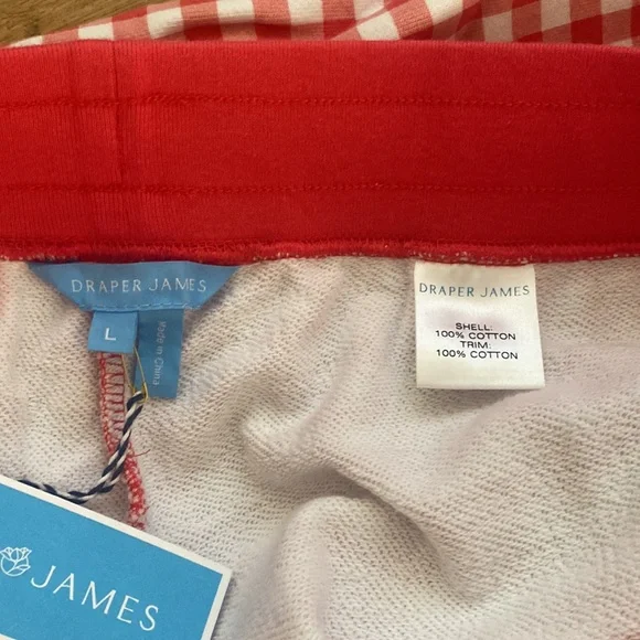 Draper James Pink Gingham Pull on Pants size L NWT - Picture 6 of 6